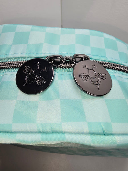 Teal Checker Bowler Bag