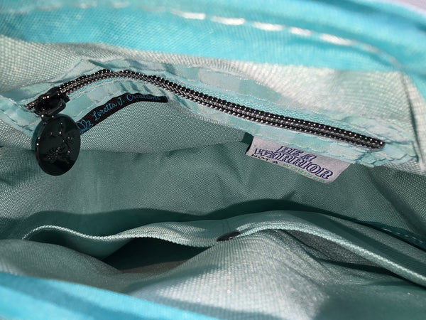 Teal Checker Bowler Bag