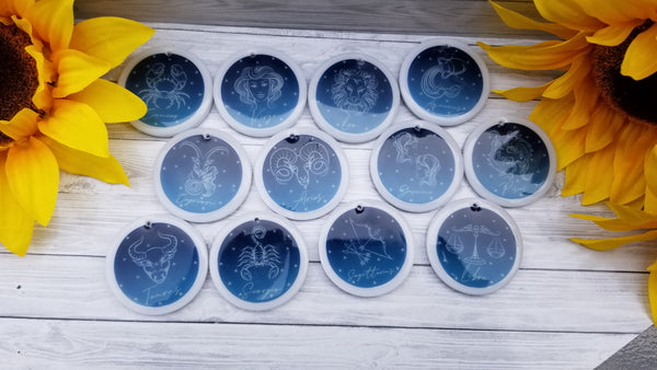 White Zodiac Keychain