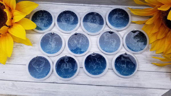 White Zodiac Keychain