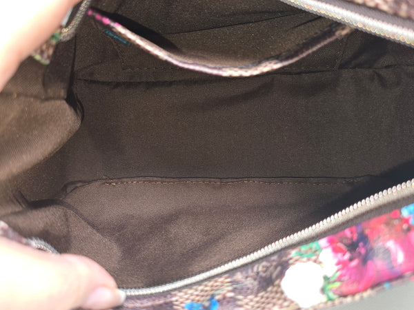 Brown Checker LV Floral Shoulder Bag