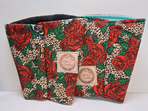 Roses and Chetah Cold Cup Cozy