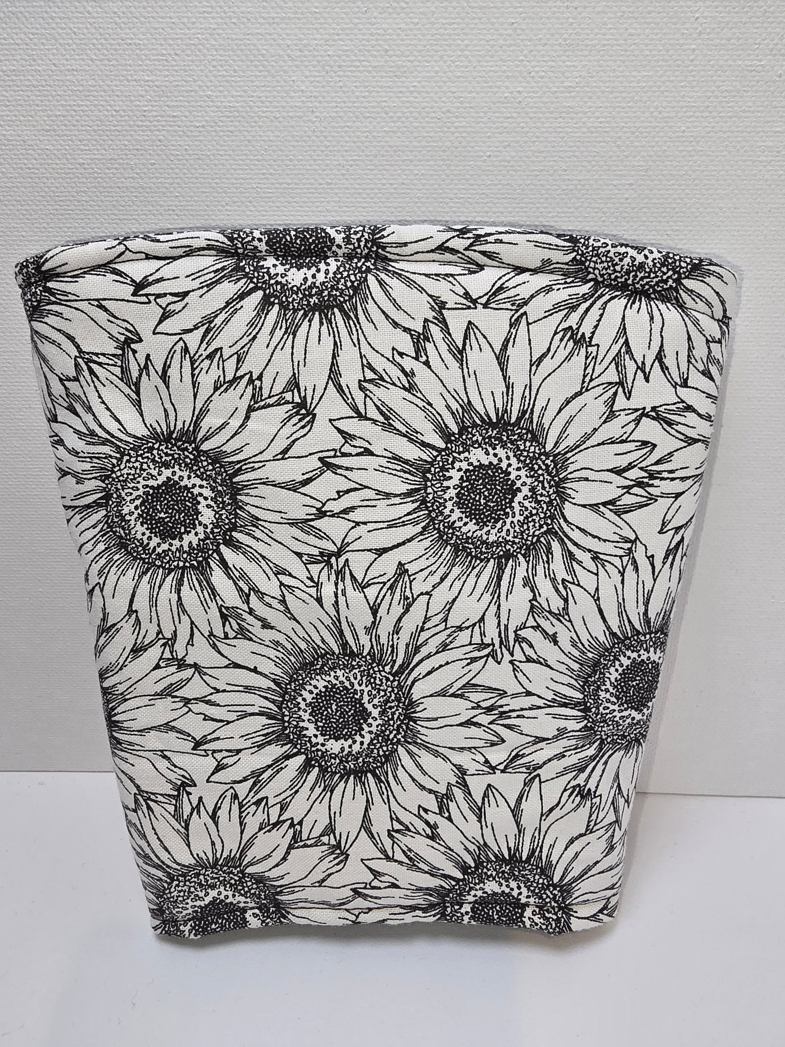 Black and White Sunflowers Cold Cup Cozy