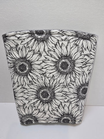 Black and White Sunflowers Cold Cup Cozy