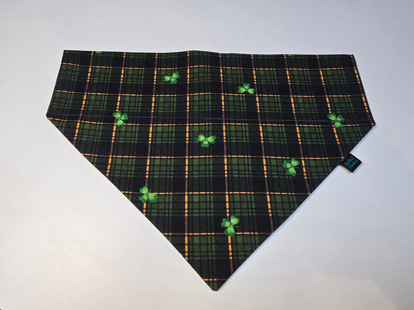 Shamrock Orange Tartan Over the Collar Bandana