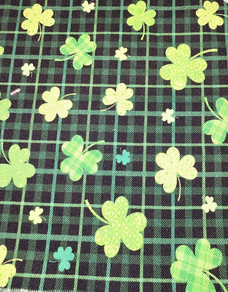 Shamrock Green Plaid Scrunchie Bandana