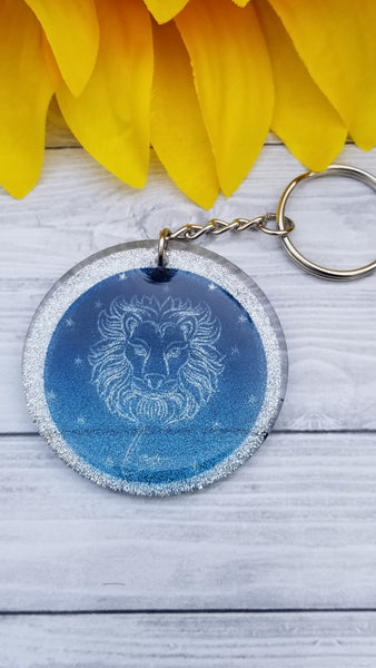 Zodiac Glitter Keychain