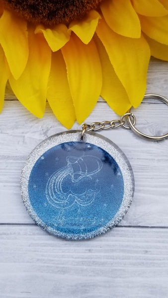 Zodiac Glitter Keychain
